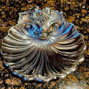 Reed & Barton silver shell dish & Castleton International Silver Company plate.